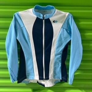 Capo Forma Mens Blue White Long Sleeve Full Zip Cycling Jersey Made in Italy S